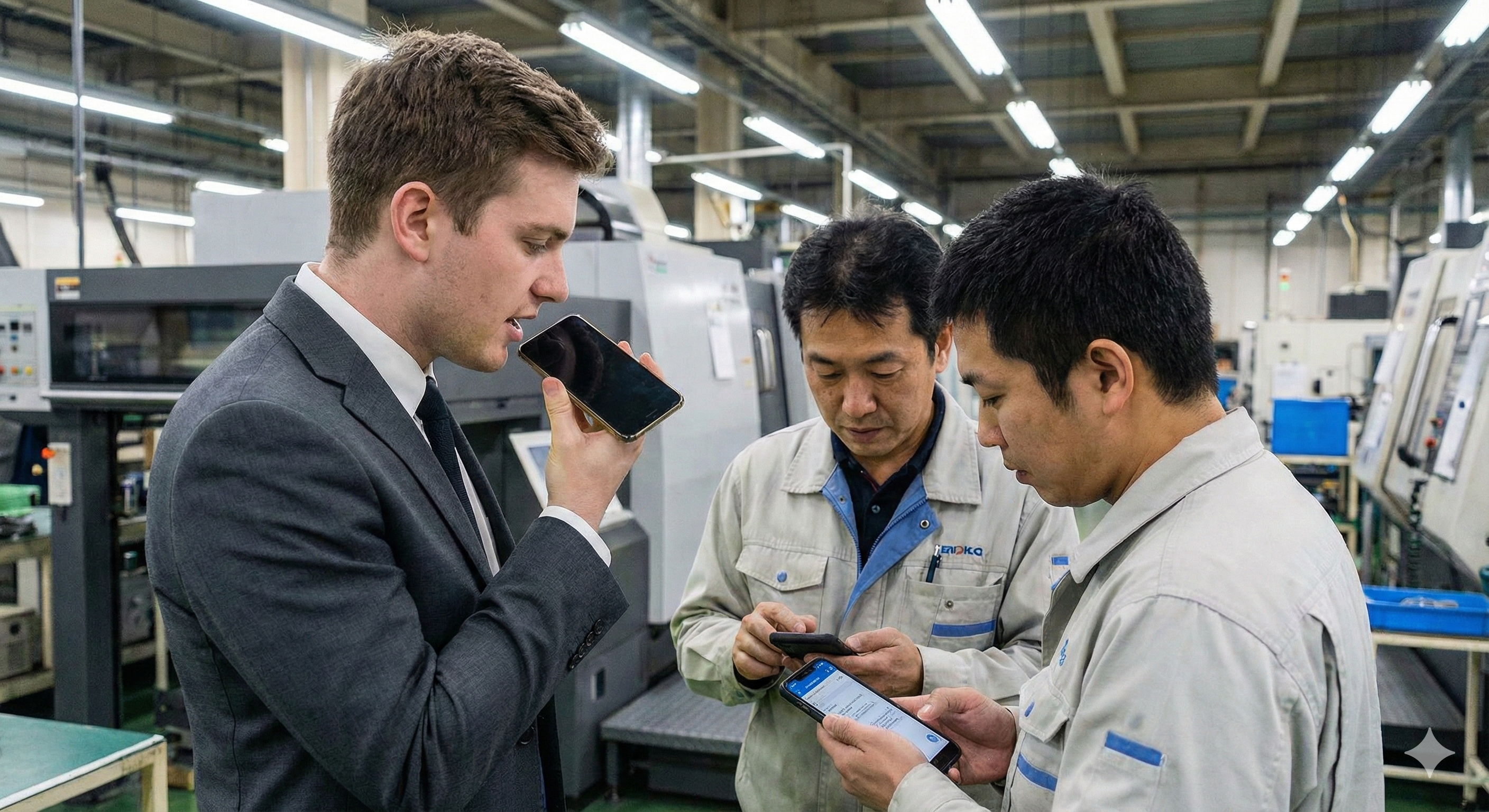 Factory visit with instant translation